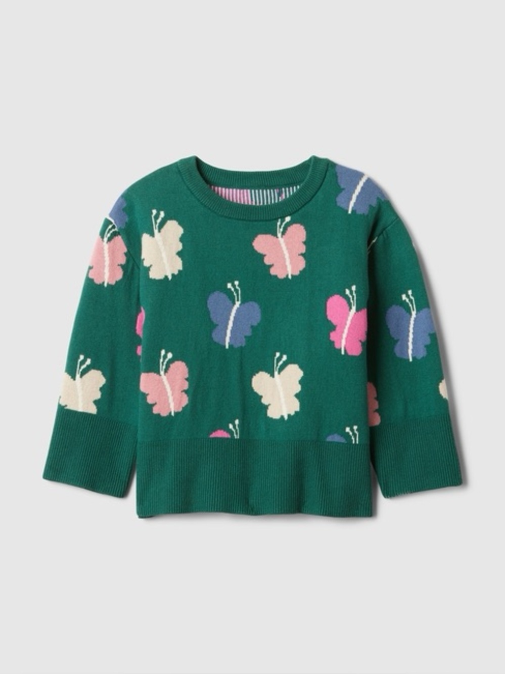 GAP Girls' Green Butterfly Knit Sweater